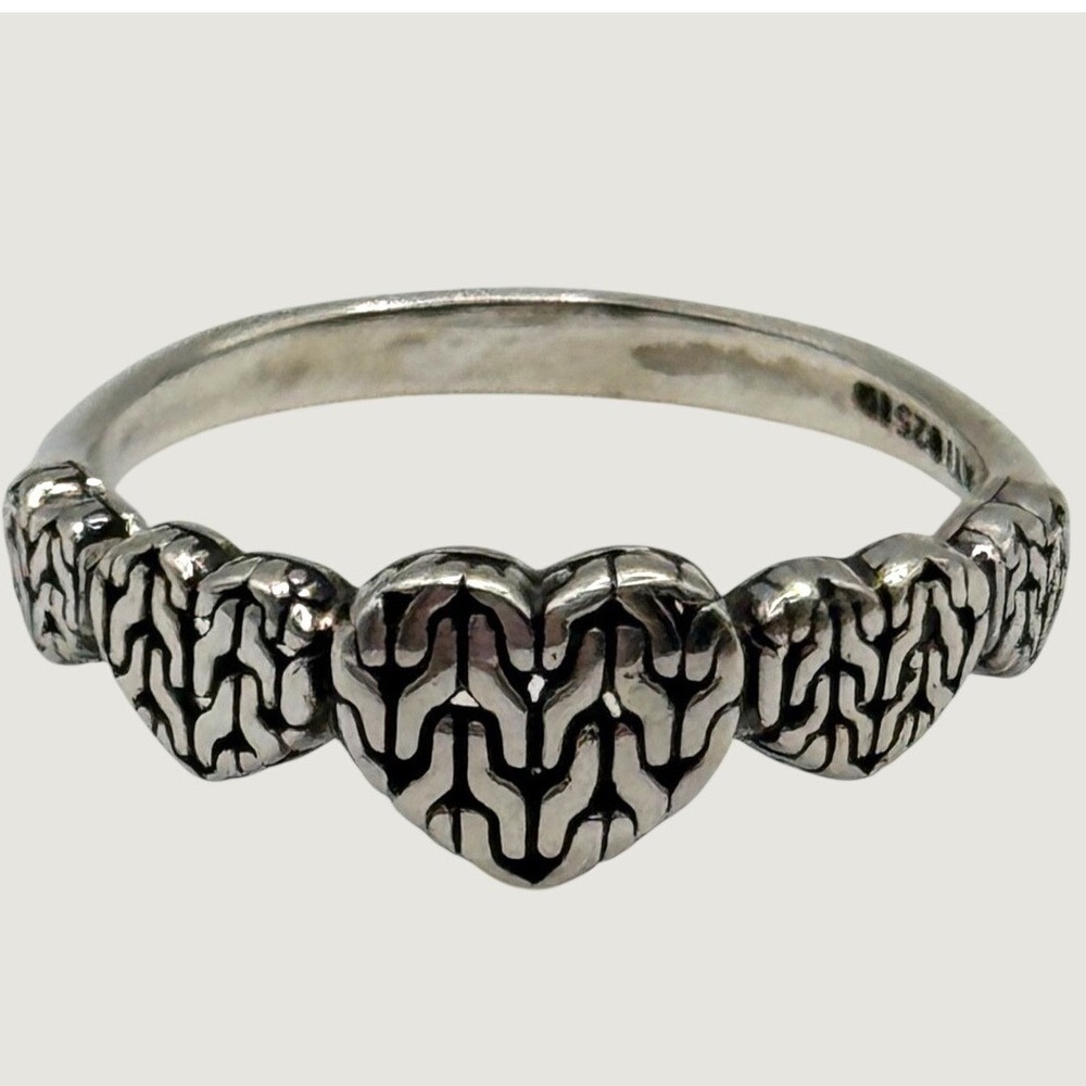 Sterling Silver Heart Ring Size 9 Bali Style Signed ATI